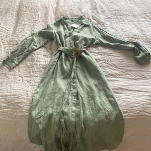 NWT Zara Mint Linen Shirt Dress